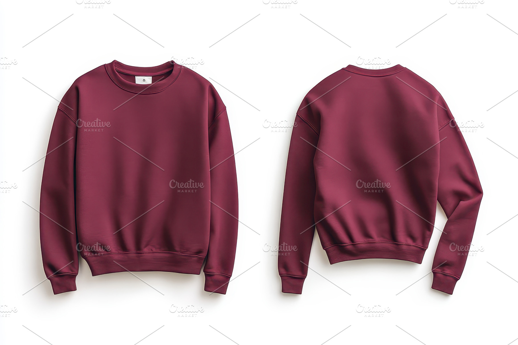 Stylish burgundy sweatshirt displaye, a Photo by Tanuart