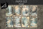 Winter Forests, Grunge Journal Pages, a Seasonal Illustration by Digital Art Mahdiseño (Thumbnail 3 of 9)