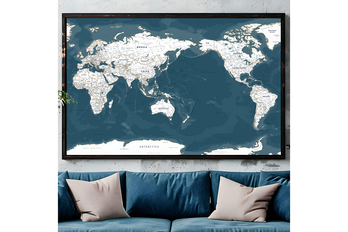 Vector World Map - Pacific View, a Graphic by PorcuPen Works (Photo 3 of 6)