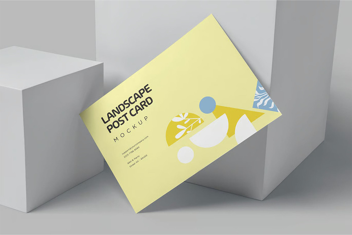 A4-A5-A6 Landscape Post Card Mockups, an Advertising Mockup by megostudi0 (Photo 5 of 6)