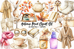 Autumn Mood Clipart Set, an Illustration by Libby Wishes
