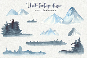 Winter Landscape Designer Watercolor