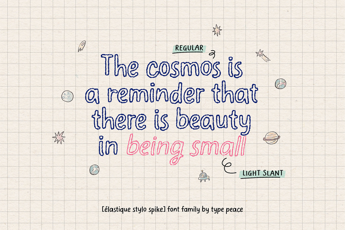 Elastique Stylo Spike - Outline Font, a Slab Serif Font by type peace (Photo 7 of 14)