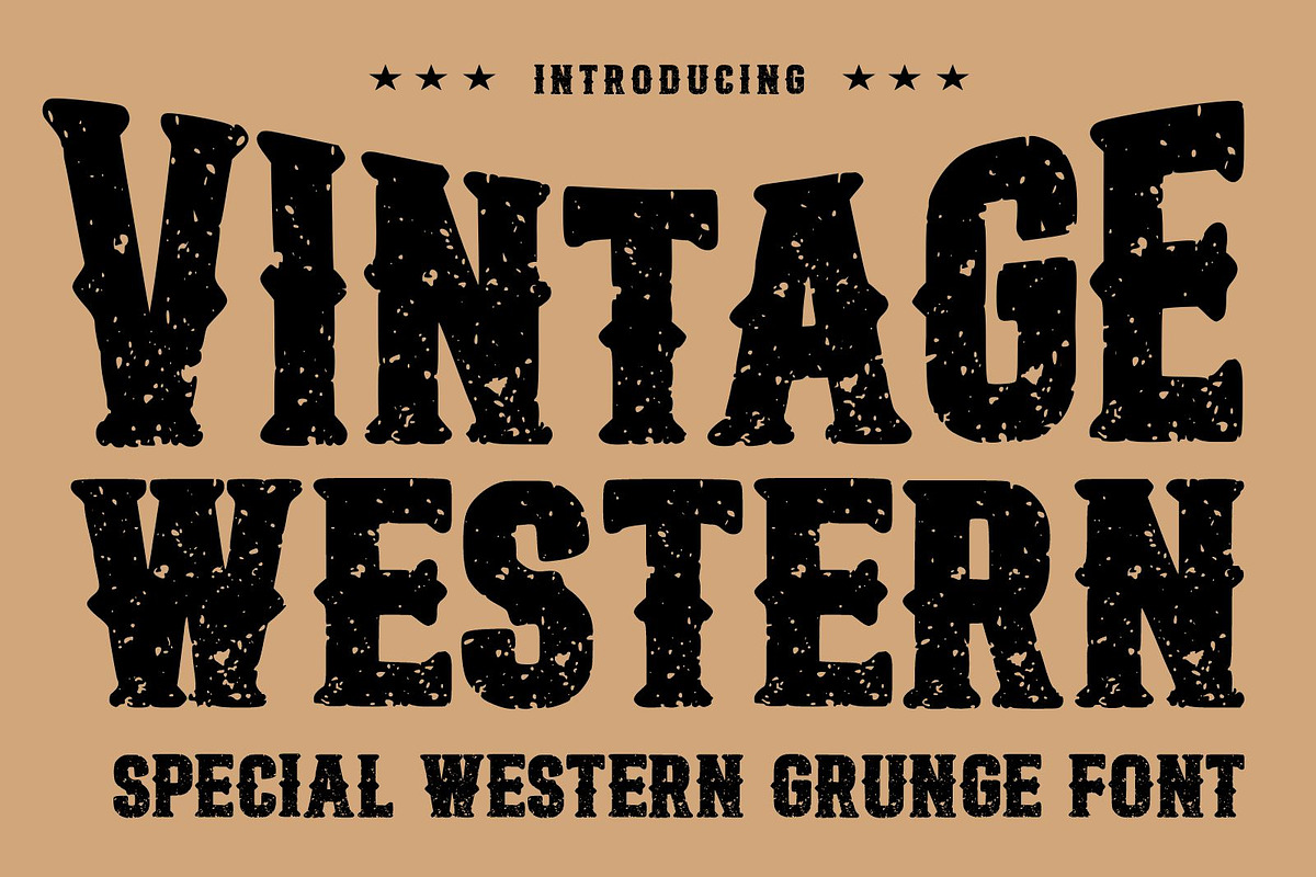 Vintage Western Grunge Font, a Blackletter Font by Fourteen Letter (Photo 1 of 3)