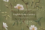 English Rose Garden Seamless Pattern, a Pattern Graphic by MouseGrey (Thumbnail 1 of 13)