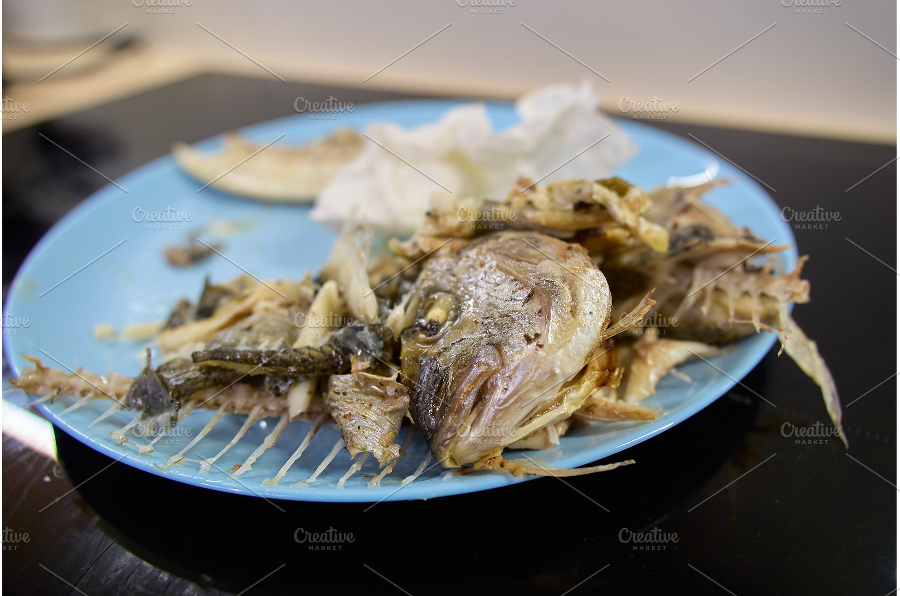 Dorado fish served on a plate with, a Food & Drink Photo by darksoul72