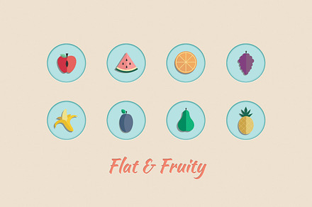 Flat Vector Fruit Icons