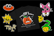 Trippy Acid Cartoon Sticker Pack, an Object Graphic by BonkiStudio (Thumbnail 2 of 4)