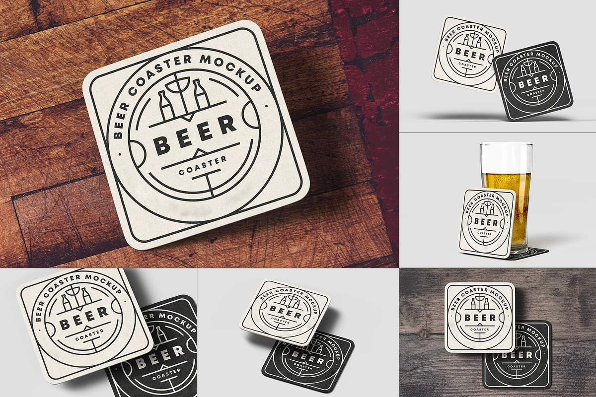 Beer Coaster Mock-up, a Merchandise Mockup by BLISS DESIGN (Photo 1 of 5)