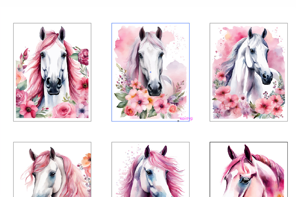 Horse with Flowers, an Animal Illustration by Michiru13 (Photo 2 of 4)
