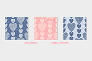Hearts Denim Seamless Texture, a Pattern Graphic by AllNikArt (Thumbnail 4 of 7)