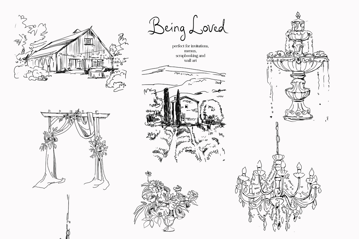 Being Loved - Vintage Line Art, a Decorative Illustration by whiteheartdesign (Photo 5 of 14)