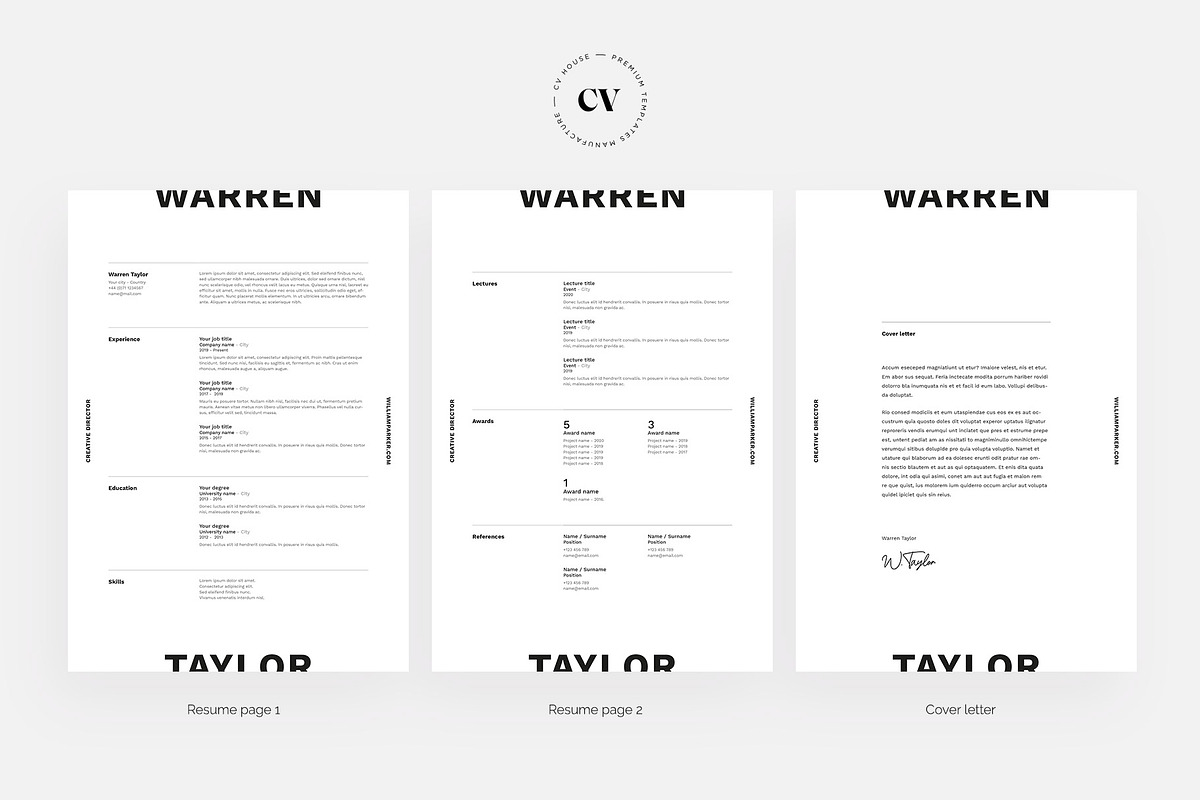 Warren | CV / resume template, a Resume Template by CV house (Photo 3 of 8)