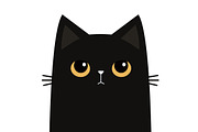 Cute funny cat. Yellow eyes. Vector, an Animal Illustration by Worldofvector (Thumbnail 1 of 2)
