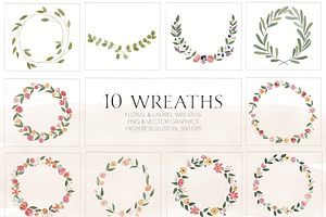 10 PNG & Vector Floral Wreaths