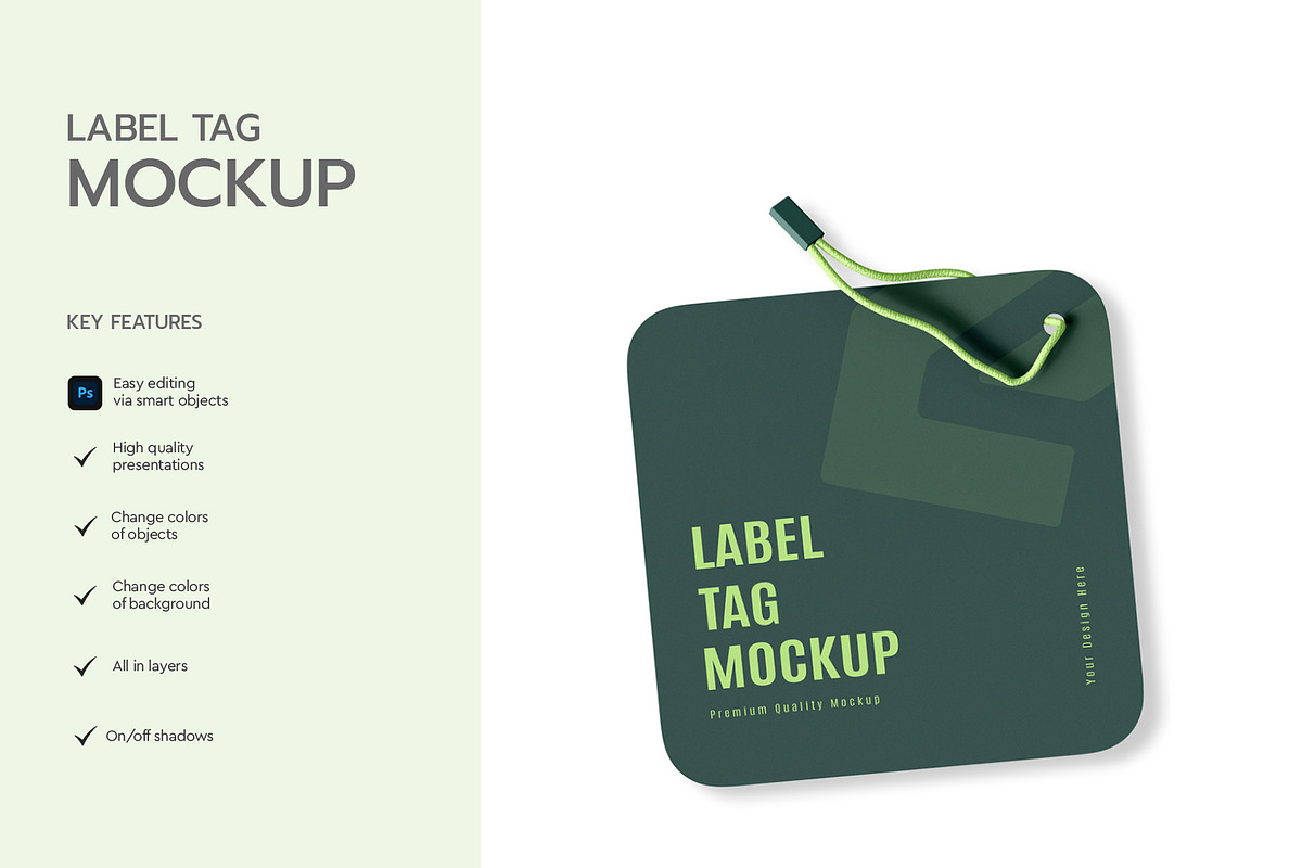 Square Label Tag Mockup