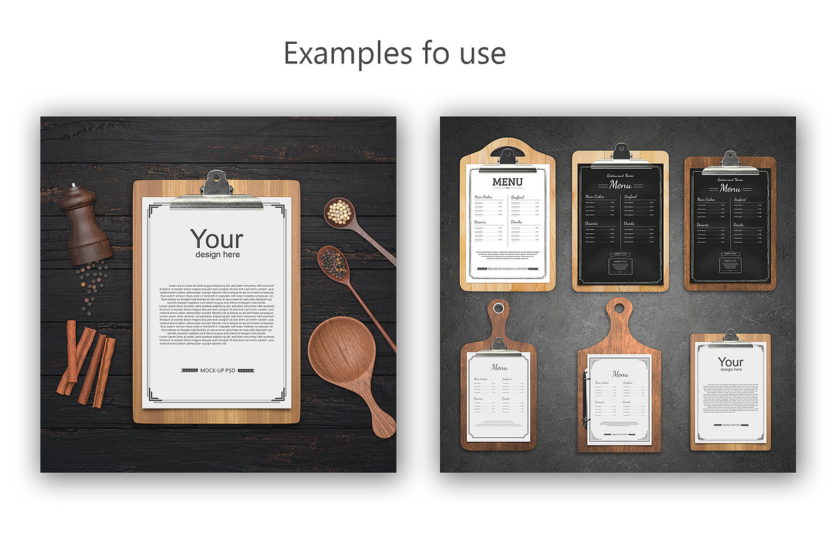 Restaurant menu mockup, a Print Template by S_design (Photo 3 of 6)