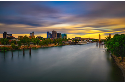Sunset above Sacramento skyline, an Architecture Photo by Nick Fox