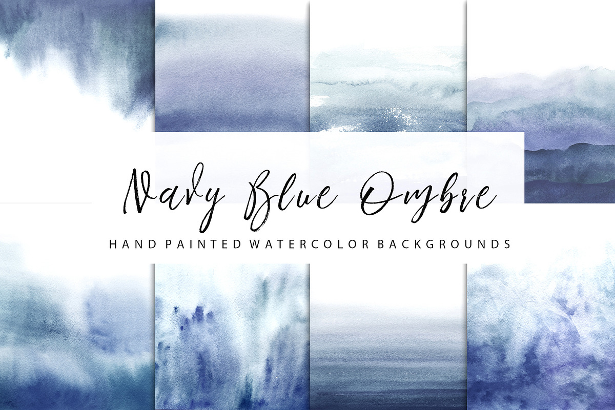 Navy Blue ombre watercolor, a Texture Graphic by GraphicRain (Photo 1 of 5)