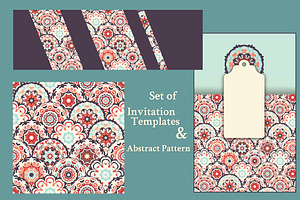 Set Of Cards And Seamless Pattern