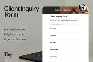 Client Inquiry Form in Notion, a Marketing Template by TingDesign Studio