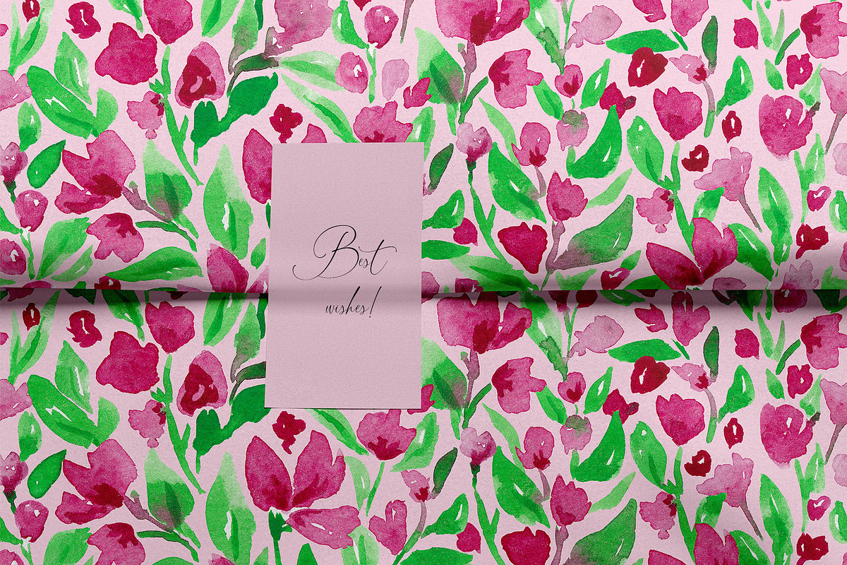 Pink florals seamless pattern, a Pattern Graphic by SirenaArt (Photo 11 of 11)