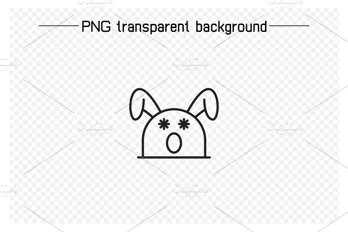 Cute Rabbit Emoticons Illustrations, an Outline Icon by Designfour (Photo 2 of 7)