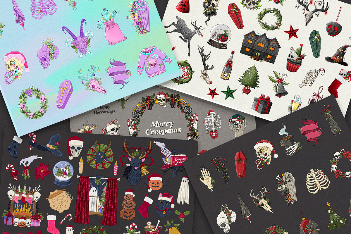 CREEPY Christmas Bundle, an Illustration by SecondOfJuly (Photo 4 of 6)