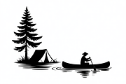 camping and canoe lake vector, an Illustration by Amazin_art (Thumbnail 9 of 17)