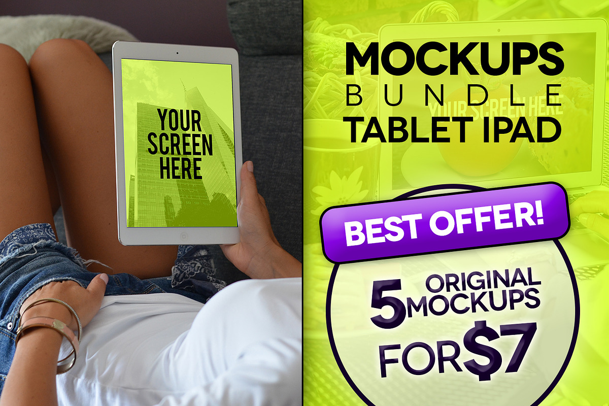 5 Mockups iPad (pics+PSD), an iPhone Mockup by tydla (Photo 1 of 7)