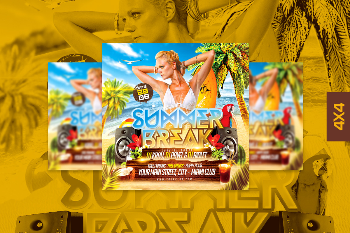 Summer Break Flyer Template, a Flyer Template by InTheSky15 (Photo 3 of 3)