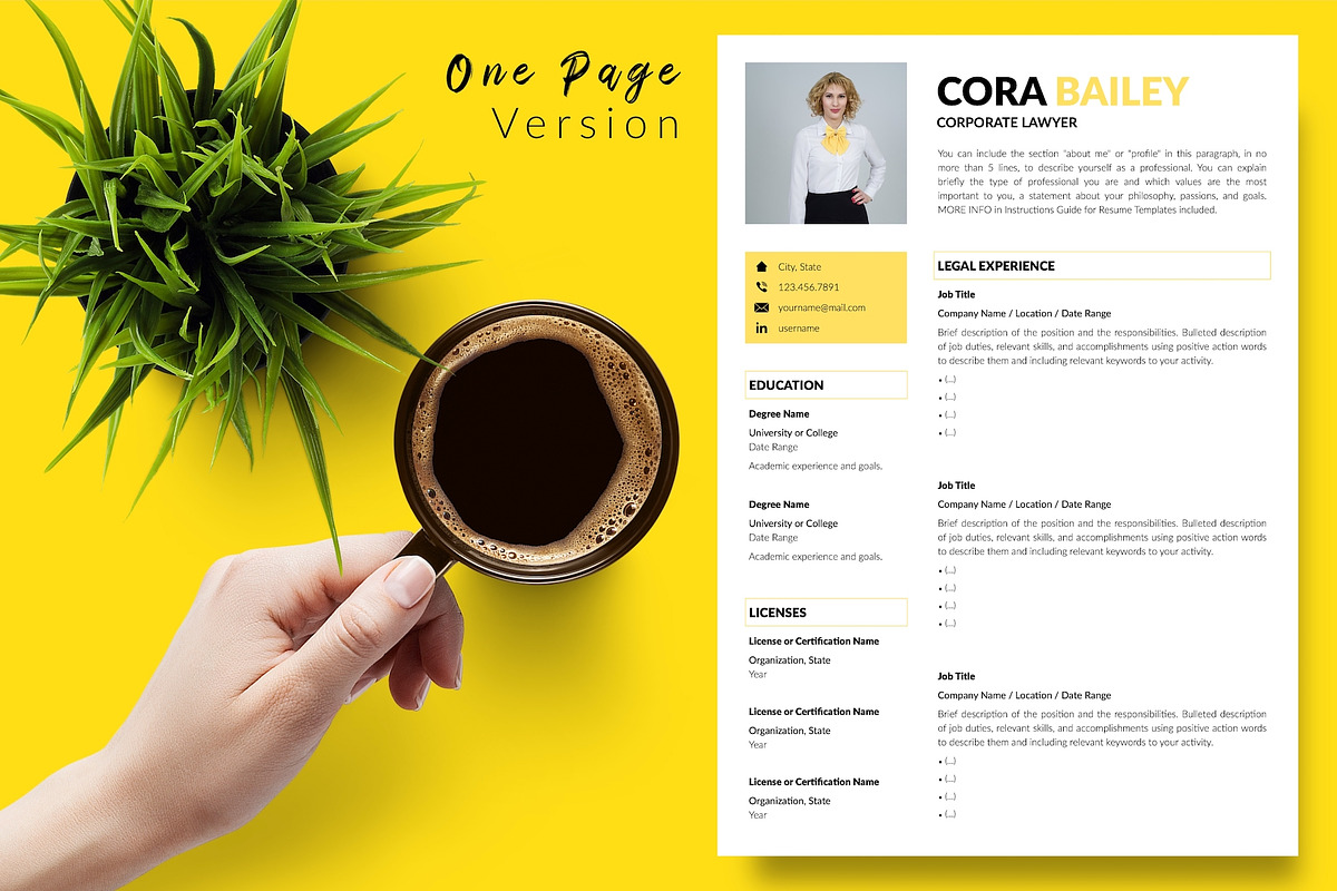 Lawyer CV Template / Resume - Cora, a Resume Template by Templates Design Co. (Photo 2 of 17)