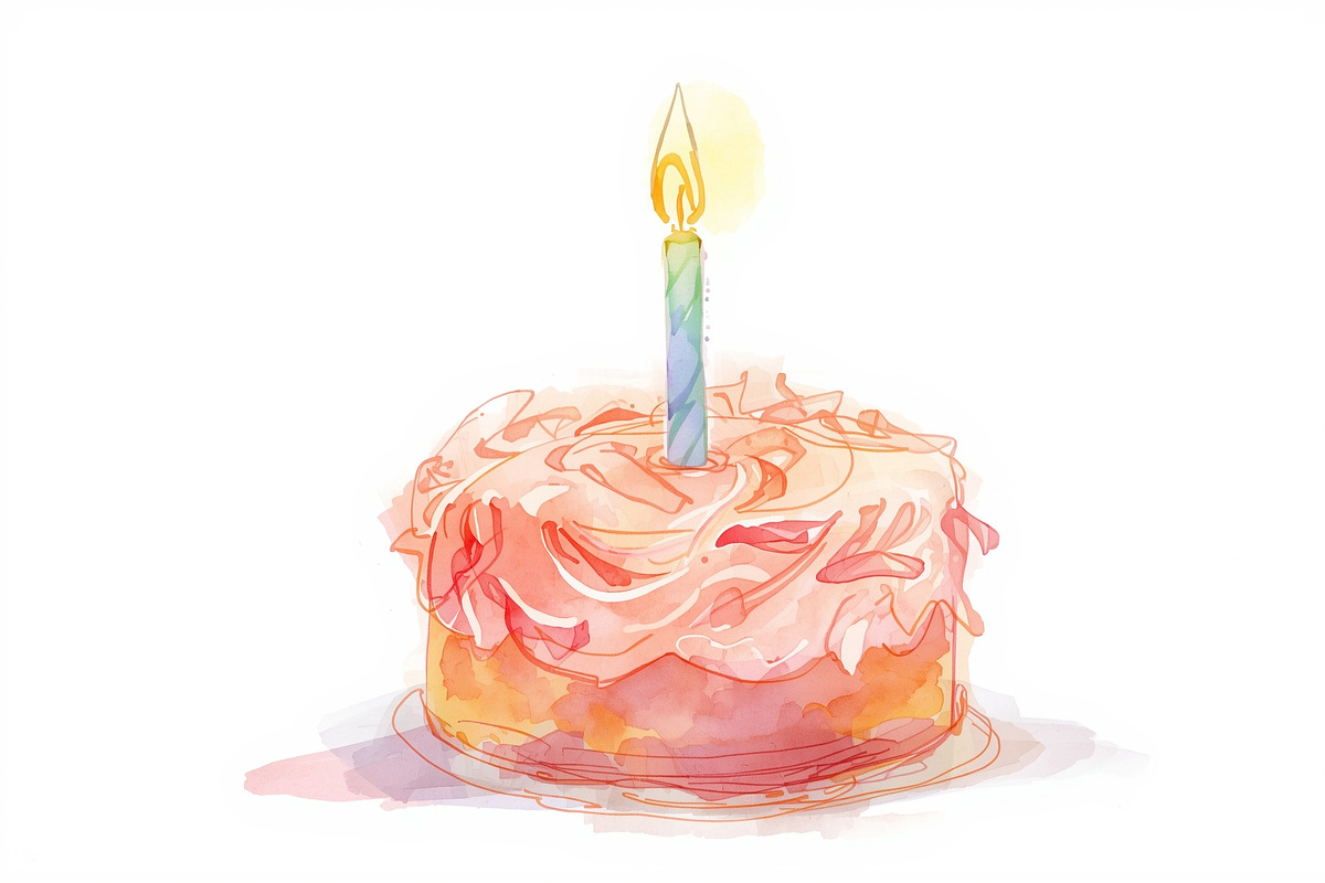 watercolor birthday watercolor birth, an Illustration by Creativeshirt (Photo 13 of 16)