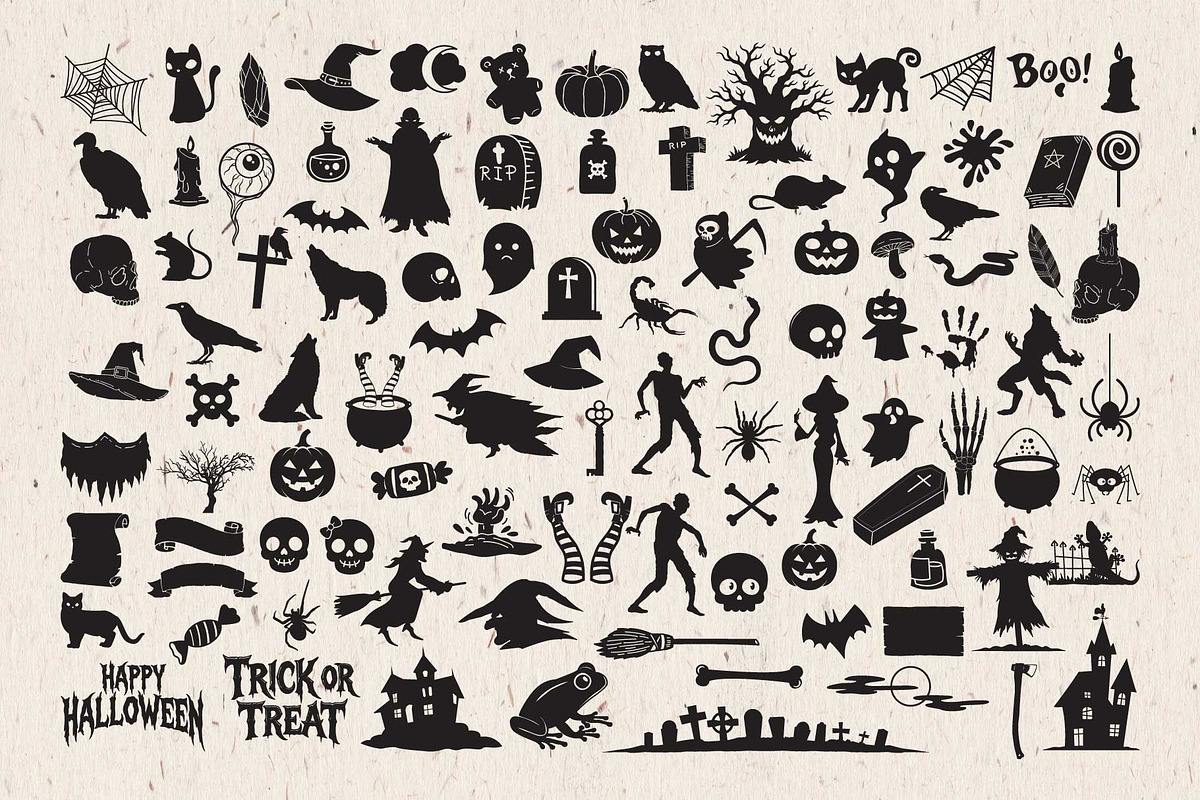 Halloween Silhouettes Vector Bundle, an Object Illustration by Seaquint (Photo 2 of 8)