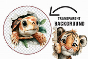Funny Cute Animal Peeking clipart, an Illustration by Libby Wishes (Thumbnail 7 of 7)