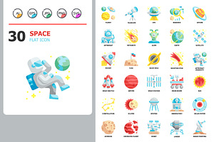 30 Space Icons X 4 Styles