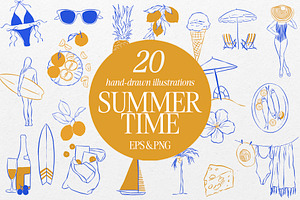 Summer Time Hand-Drawn Illustrations