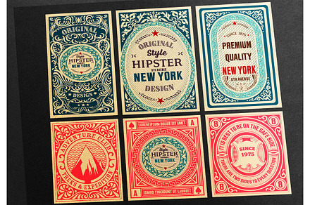 Vintage cards template, a Card Template by OneVectorStock