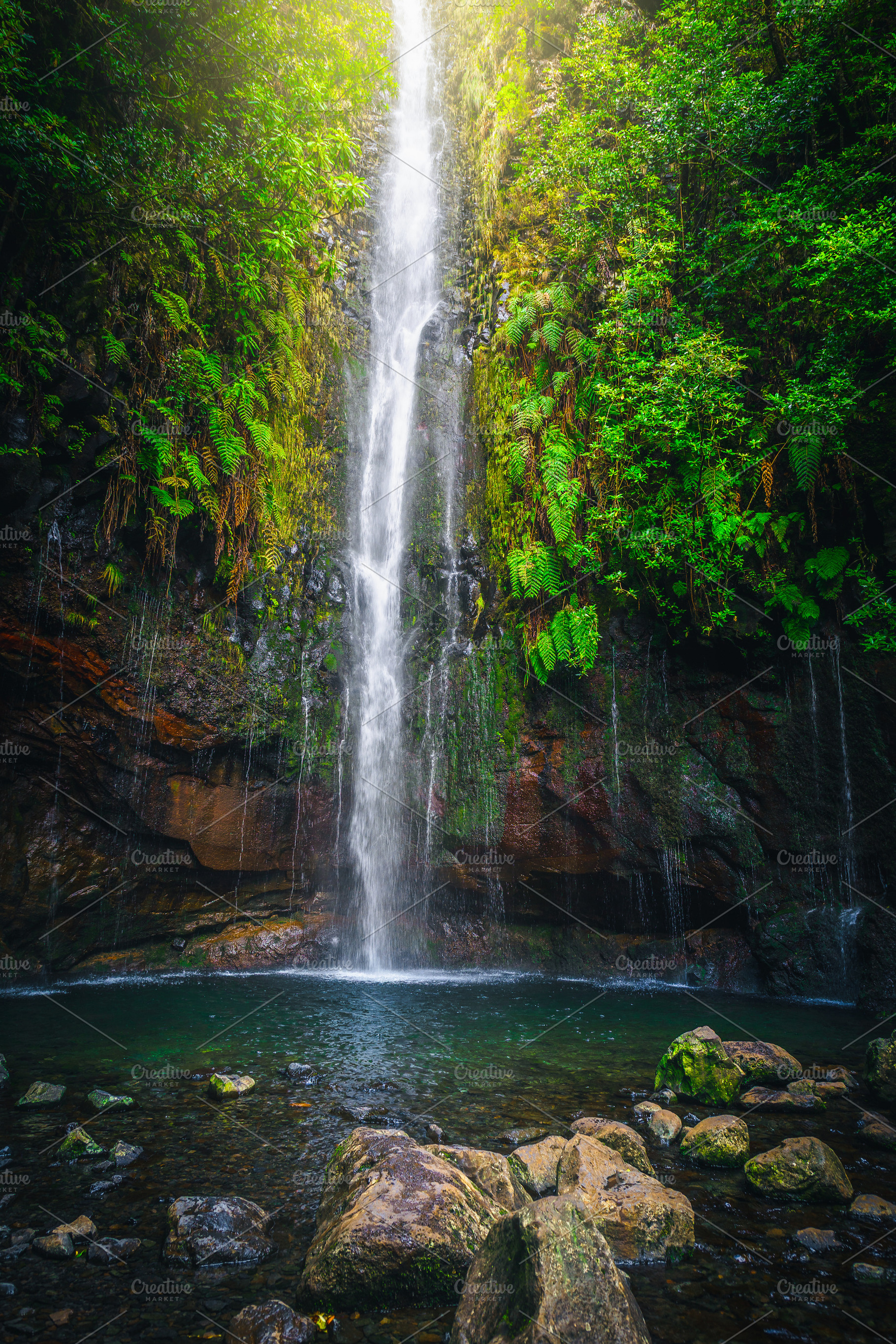 Famous 25 Fontes Waterfall, Madeira, a Nature Photo by Alpine Dreams