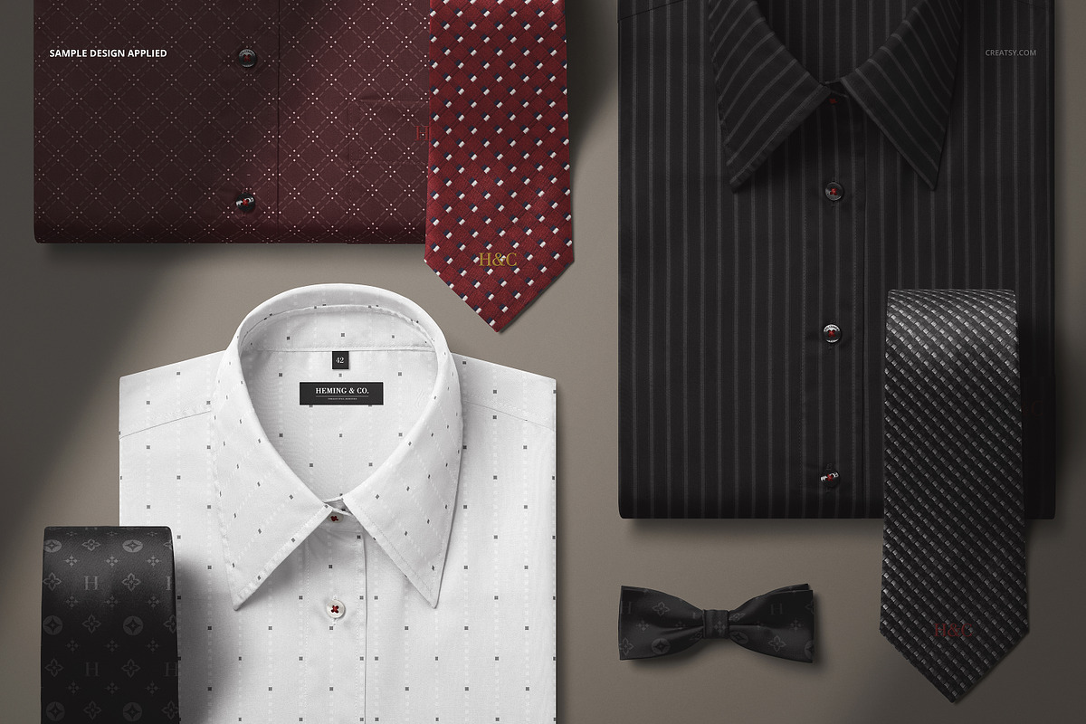 Men’s Dress Shirt Collection Mockup, a Shirt Mockup by Creatsy (Photo 4 of 5)