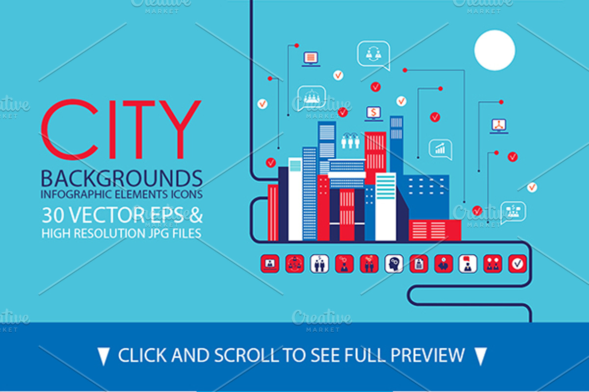 30 City background infographics set, a Work Illustration by Anttoniu (Photo 1 of 4)