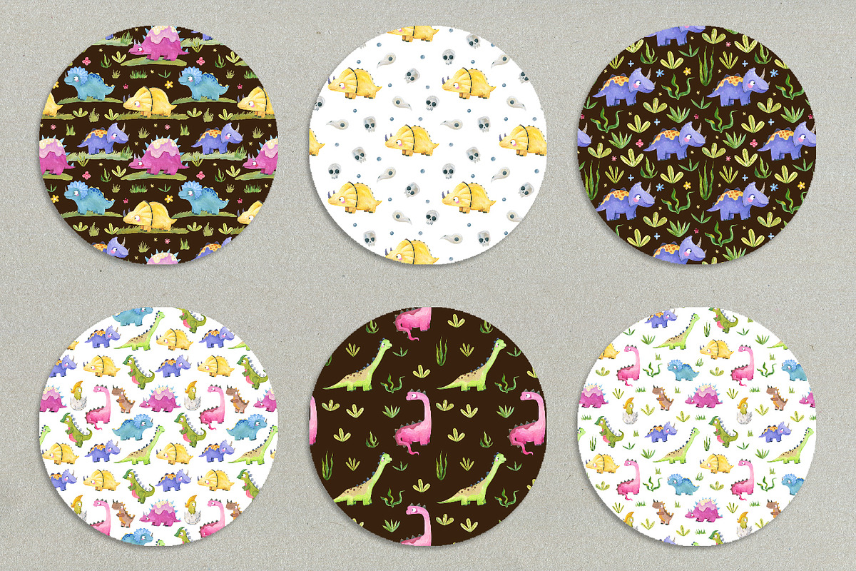 Watercolor Dinosaur Clipart Baby, an Object Graphic by the_myro (Photo 4 of 11)