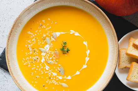 Roasted pumpkin and carrot soup