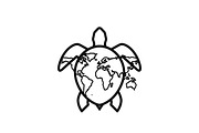 World Map Sea Turtle Bundle, an Illustration by Gaye Art (Thumbnail 19 of 31)