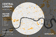 London Map – Yellow, an Illustration by MetroMaps (Thumbnail 1 of 3)