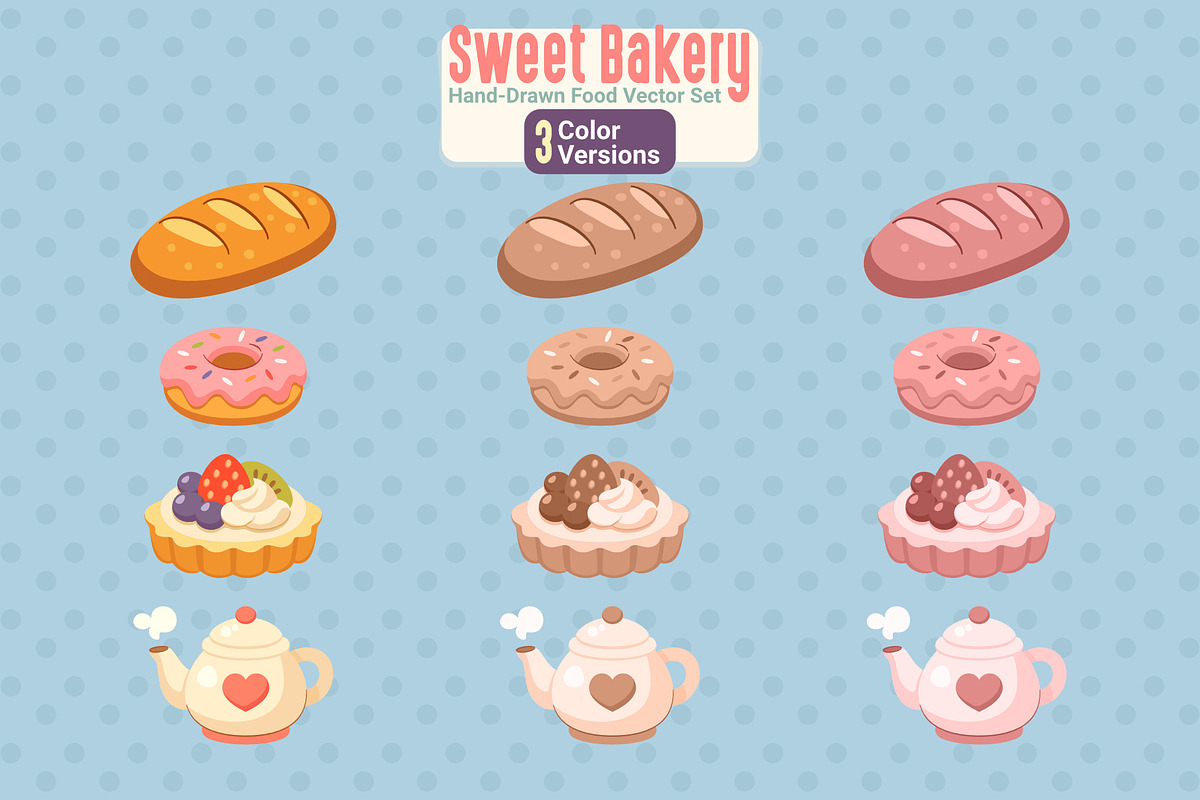 Sweet Bakery – Food Vector Set, a Food Illustration by moja doodle (Photo 3 of 4)