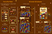 Graphic Assets for Match 3 Game, an Illustration by Chuchilko shop (Thumbnail 4 of 6)