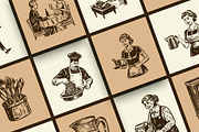 Vintage Restaurant Illustration Set, a Person Illustration by Prosymbols (Thumbnail 6 of 10)