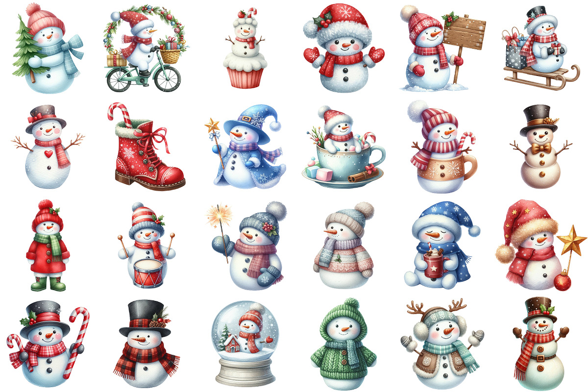 Snowman Winter Clipart, an Illustration by Daily.Designs (Photo 2 of 4)