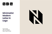 Minimalist Modern Letter N Logo, a Branding & Logo Template by Luxury Logos (Thumbnail 1 of 4)